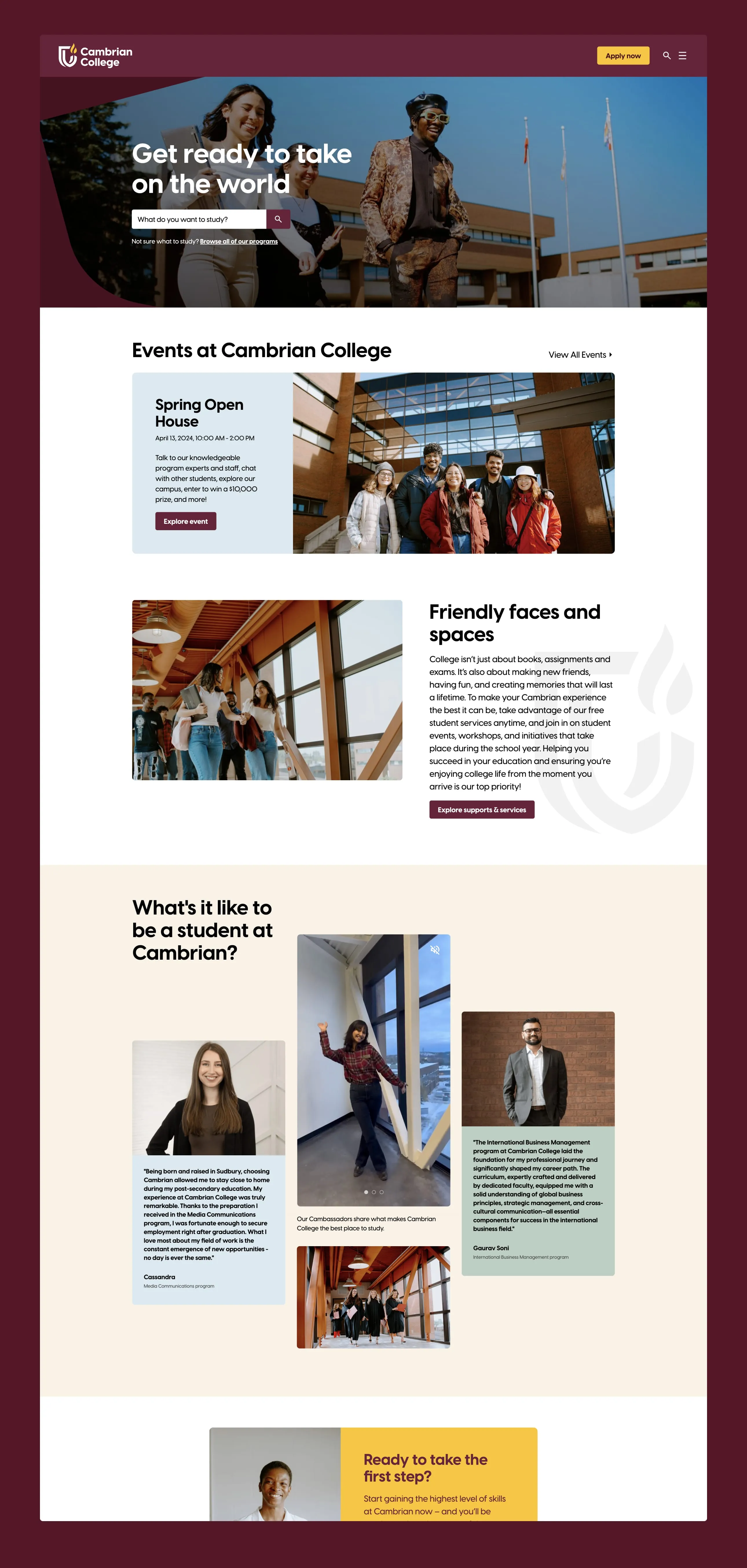 Cambrian College homepage