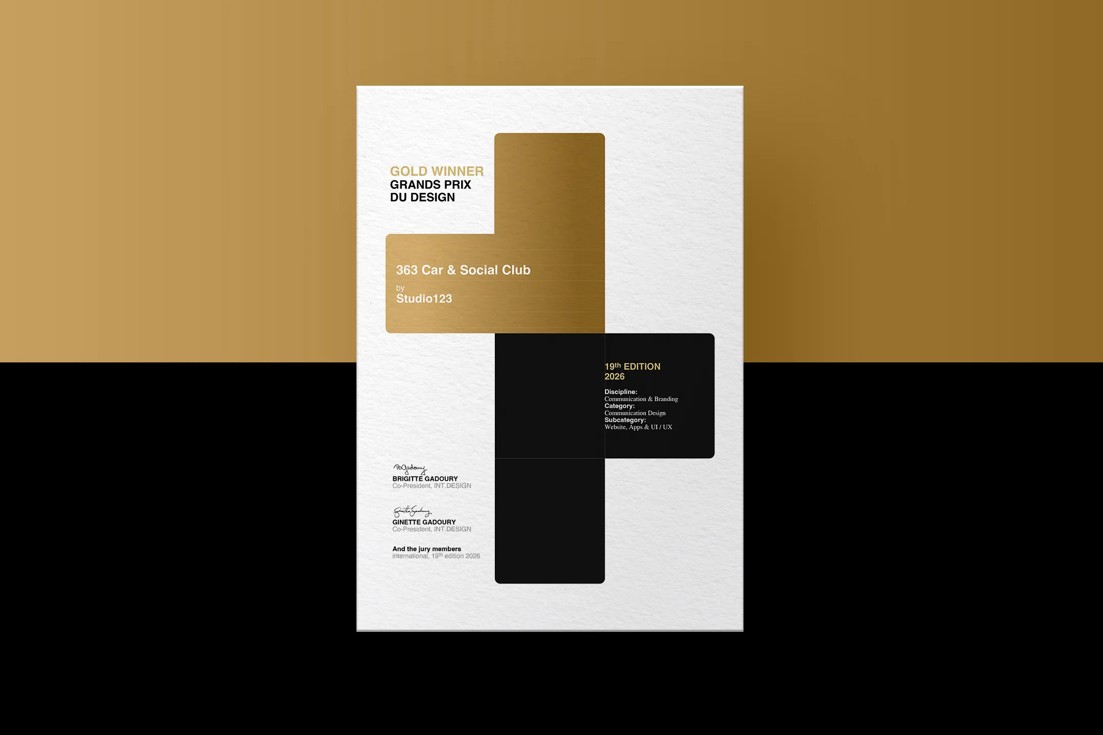 Grands Prix du Design Silver Certification for 363 Car & Social Club