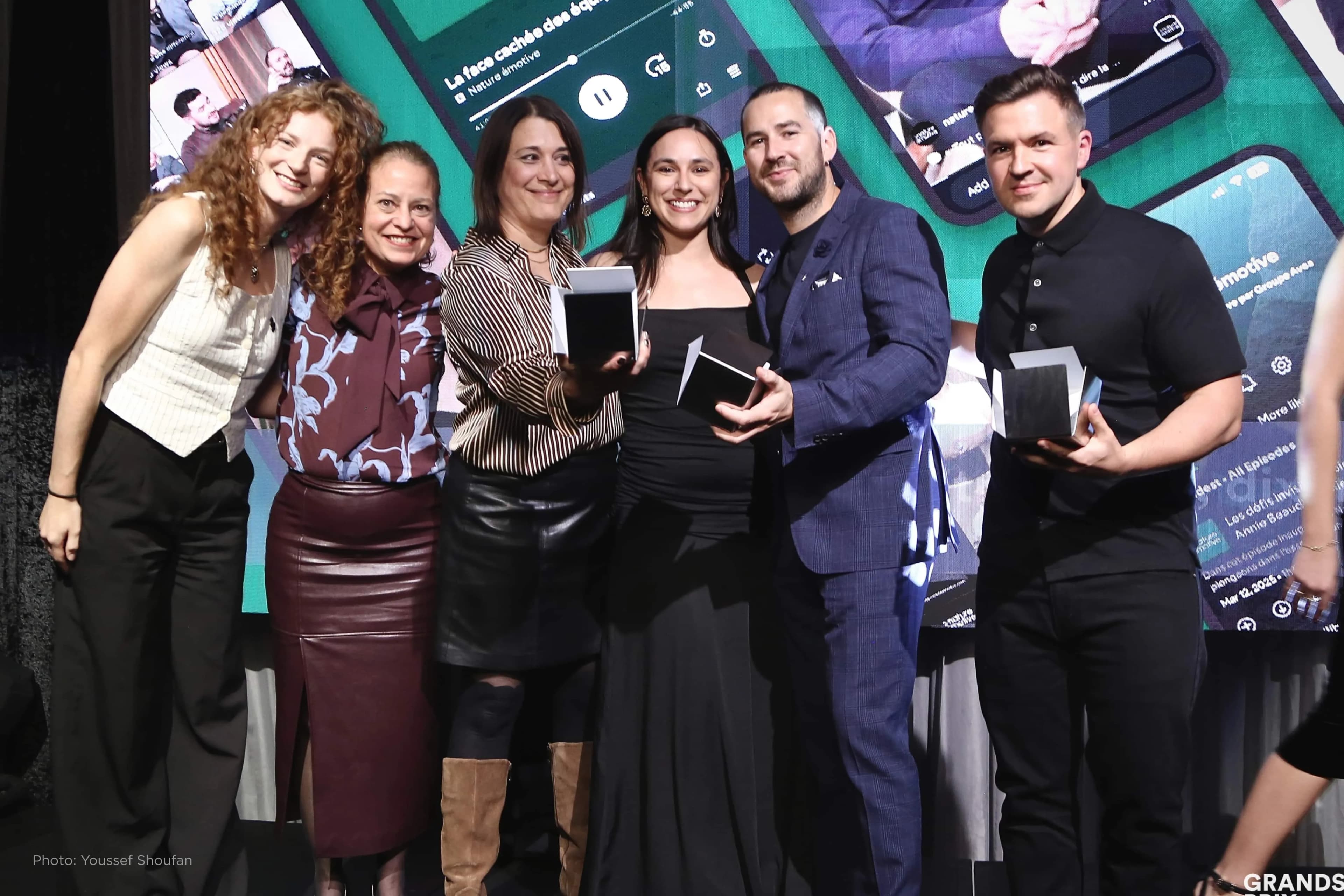 Studio123 Creative Director Nico Taus receiving Grand Winner title at the GRANDS PRIX DU DESIGN Awards gala