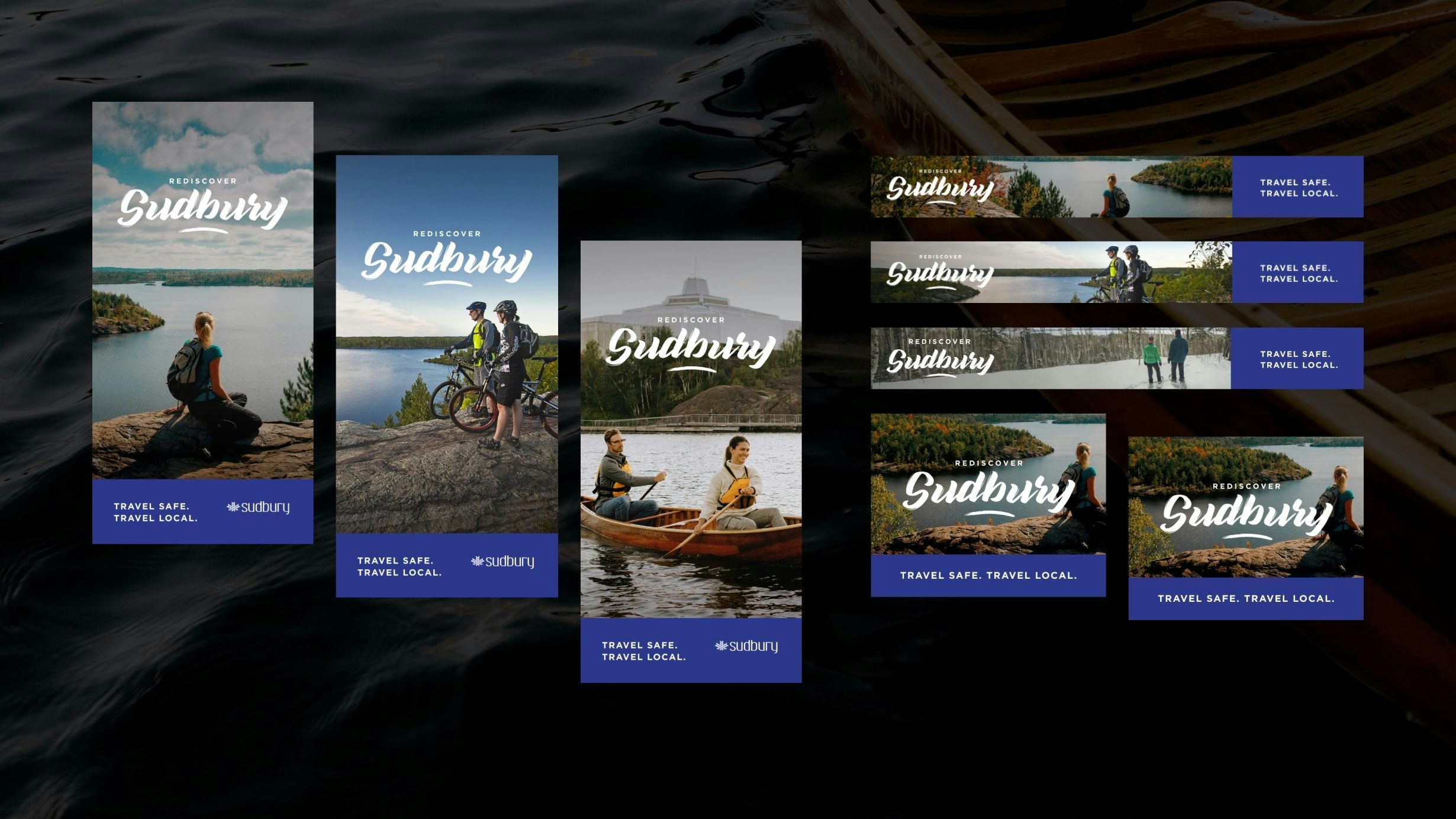 Various digital banner tourism ads for the City of Greater Sudbury