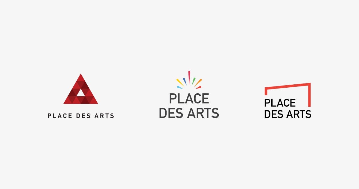 Original brand explorations for Place des Arts