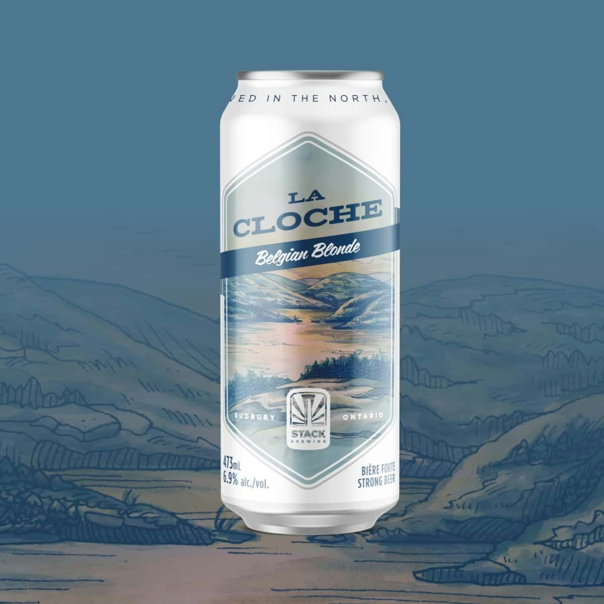 La Cloche Stack 72 Stack Brewing can packaging design