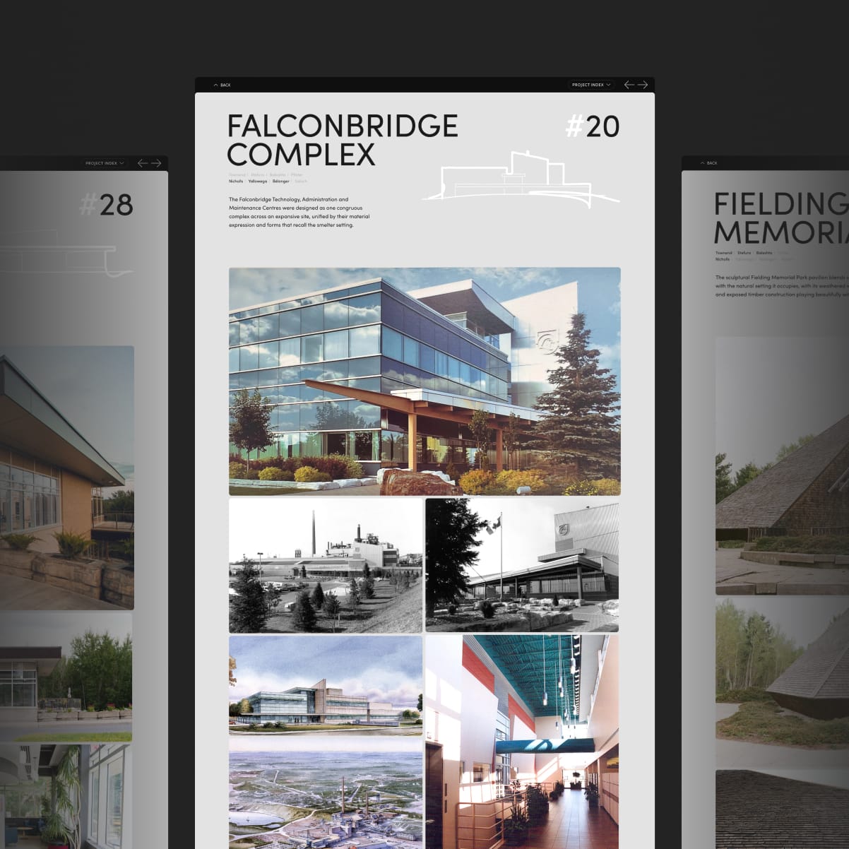Close-ups of architectural project pages