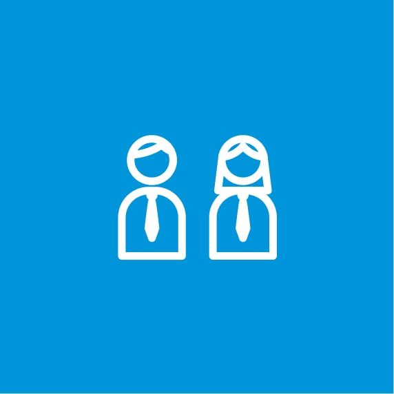 Custom illustration of working men and women