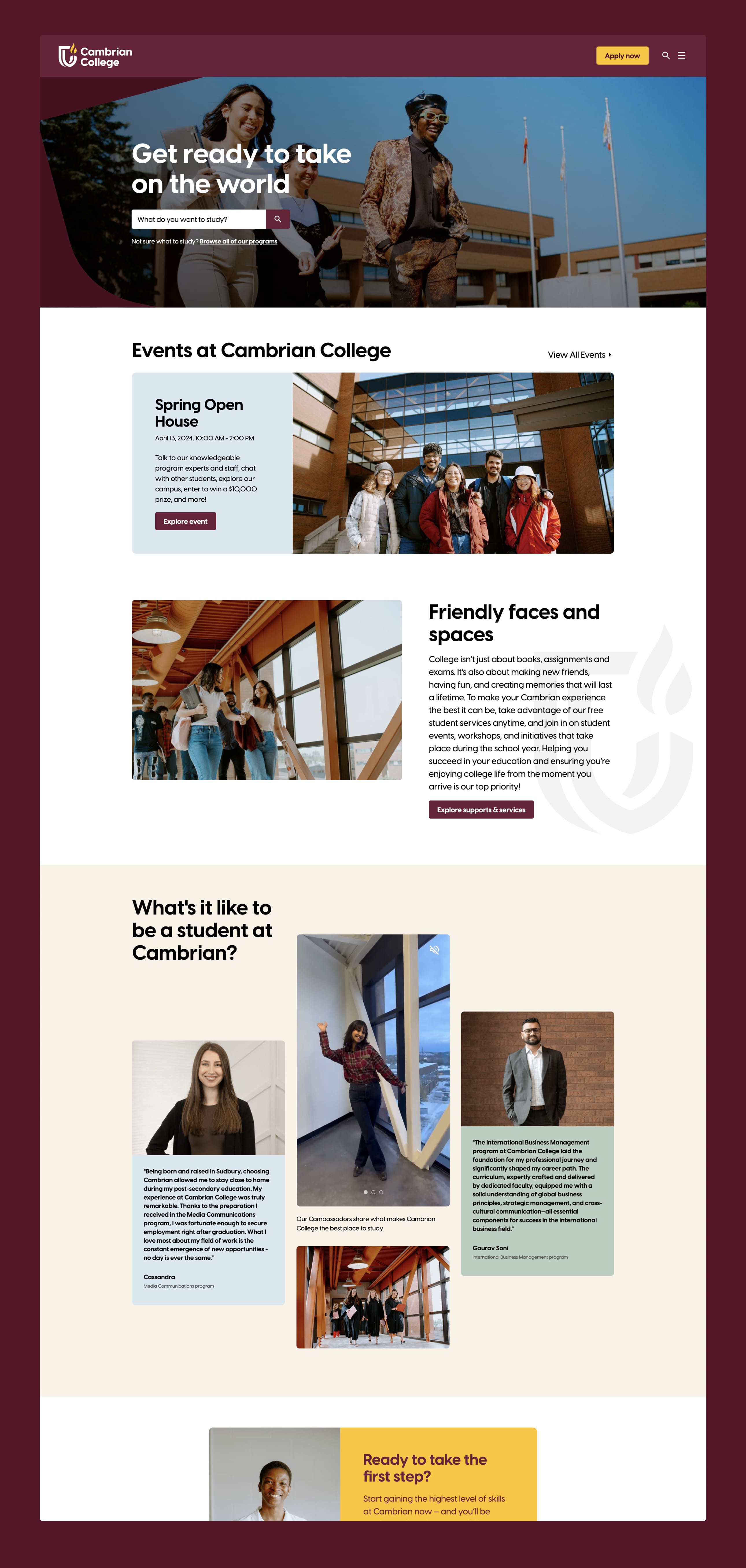 Cambrian College homepage