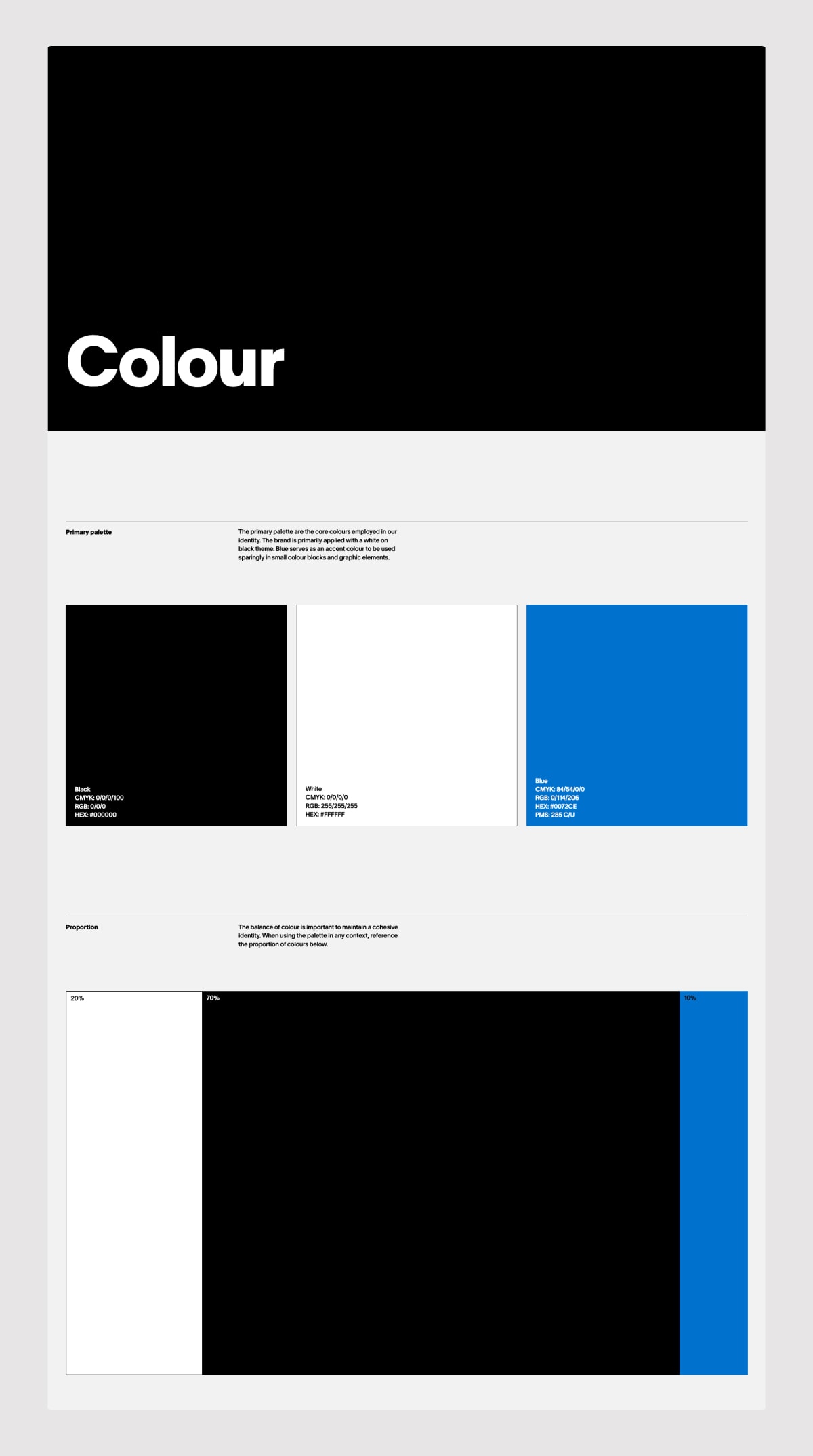 Web page of brand guidelines for Ellis Realtor by Studio123. Color catalogue of the brand identity.
