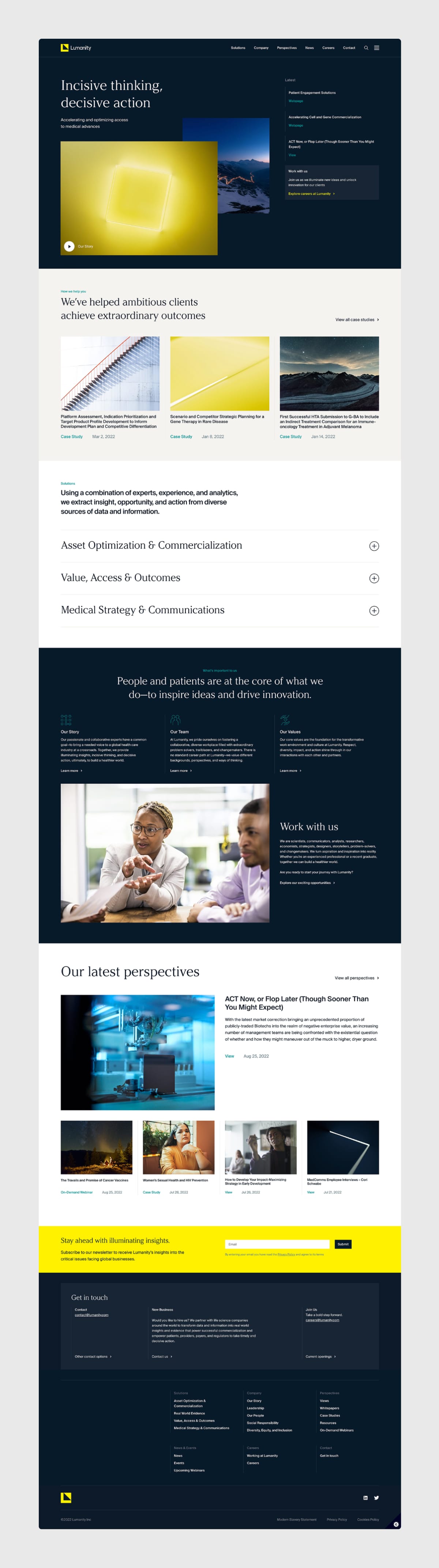 Homepage layout on desktop