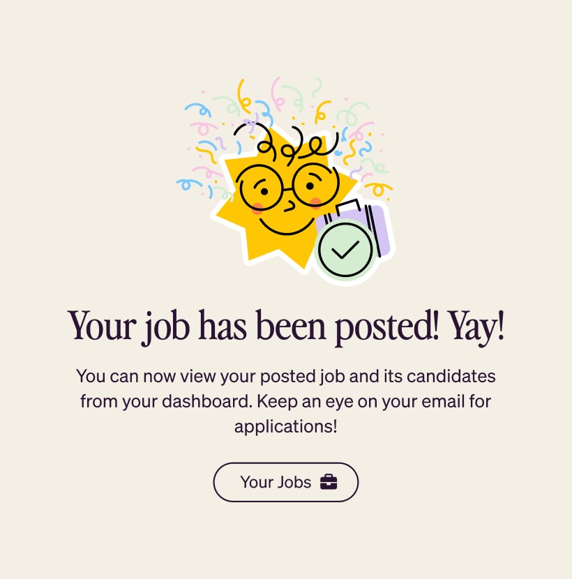 Form success state illustration example from Playful Work campaign website