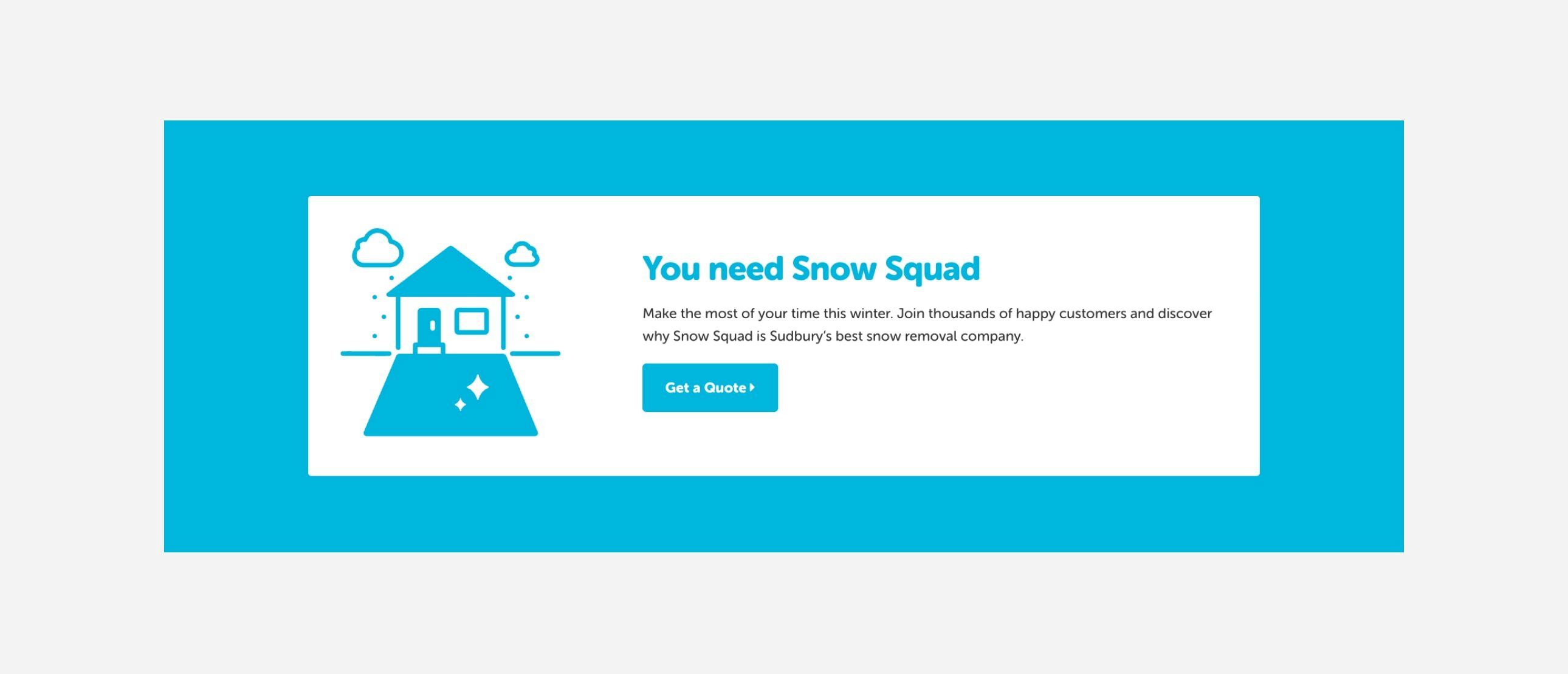 You Need Snow Squad panel from Snow Squad website with playful illustration