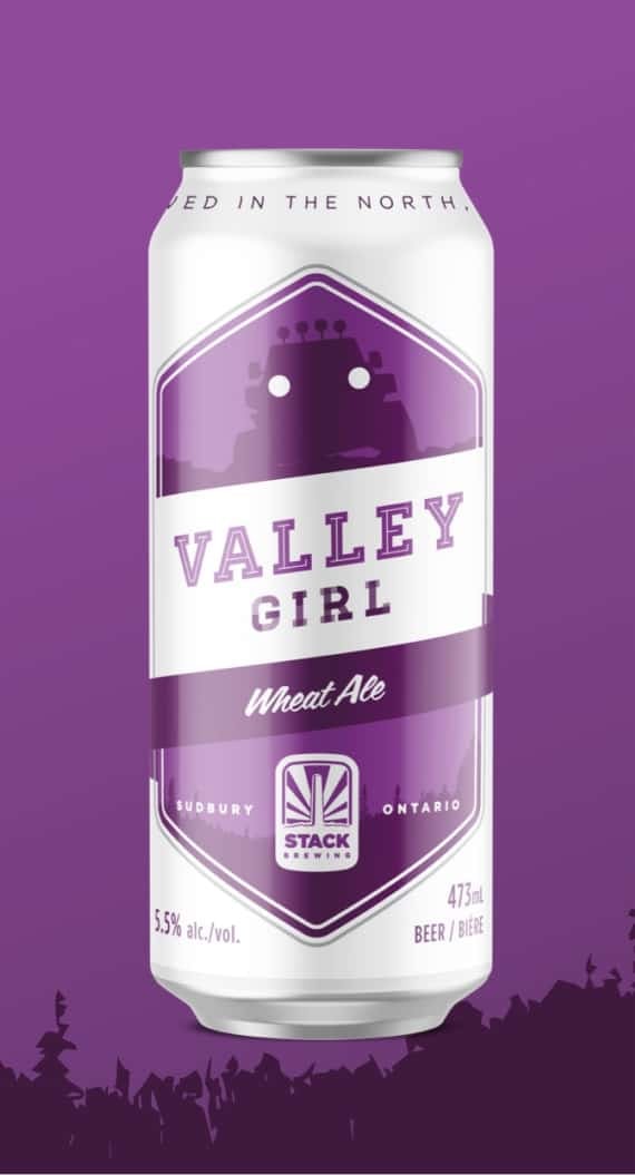 Purple Valley Girl Stack Brewing can packaging design