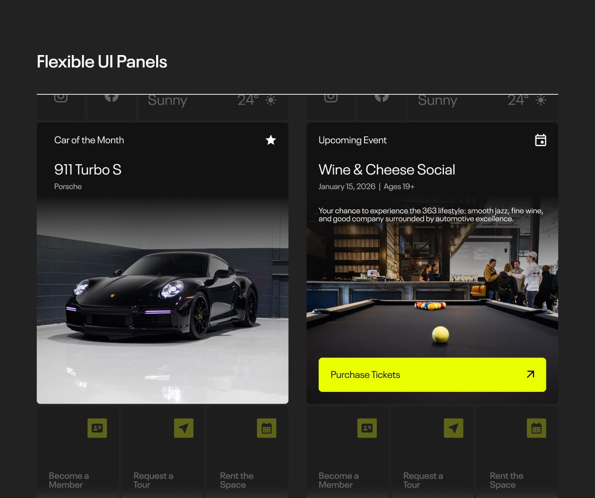 Examples of flexible UI panels