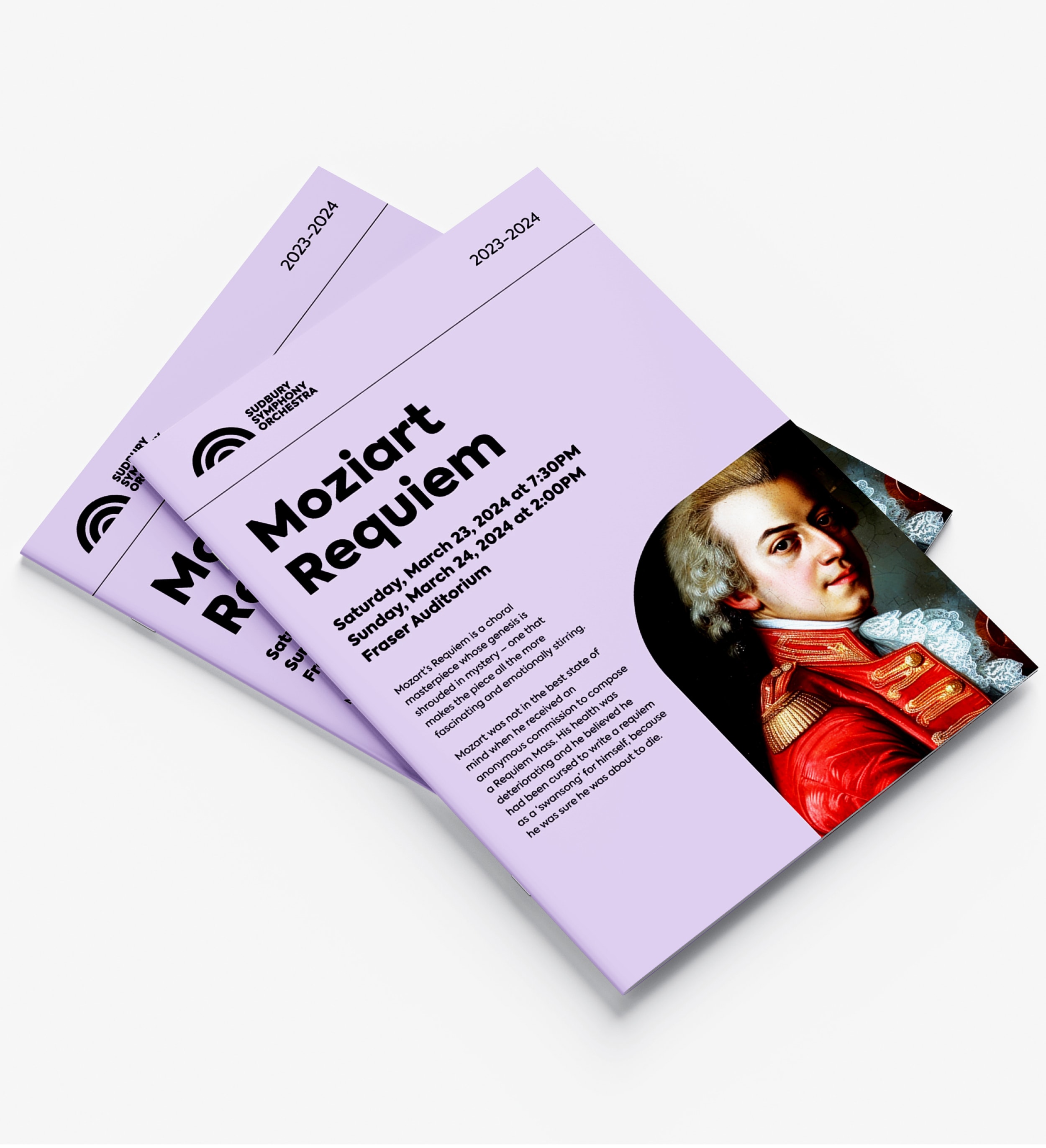 The information describes a flyer for the Sudbury Orchestra's 2023-2024 season.