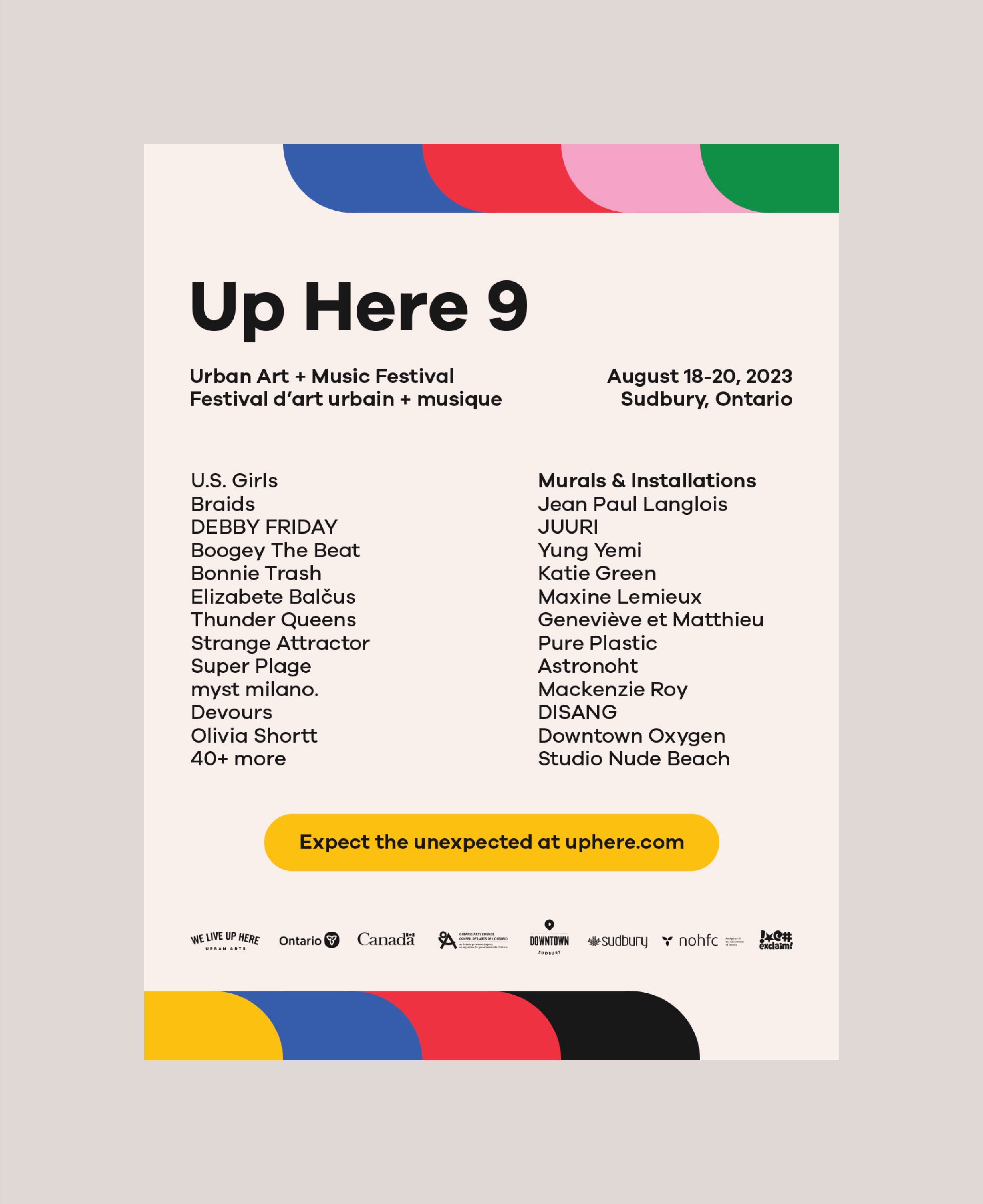 Up Here 9 handbill design.