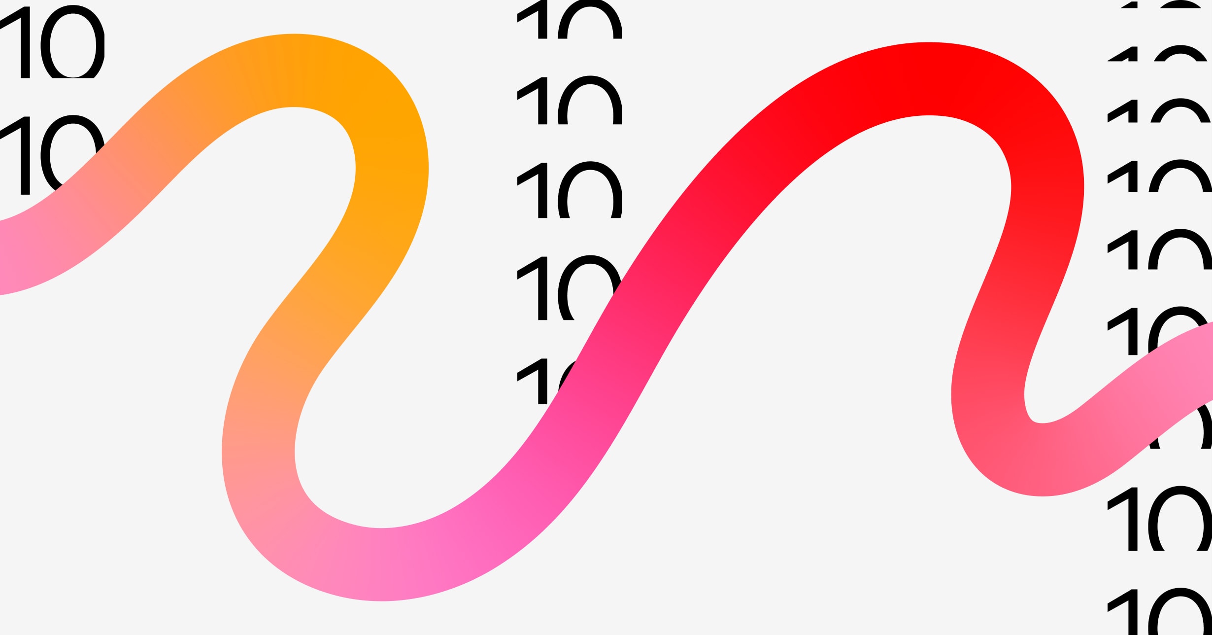 Colourful wavy line over top of typographic graphics.